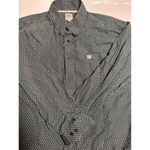 Cinch Men's Long Sleeve Button Up Shirt Diamond Pattern Western Cowboy L